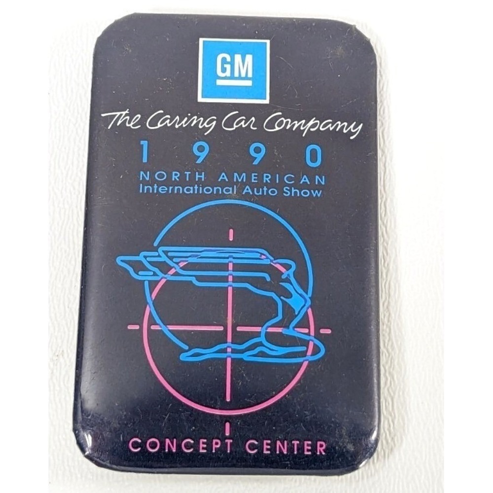 Vintage 1990 GM North American International Auto Show Concept Center Pin Button